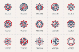 وکتور پانزده طرح اشکال هندسی